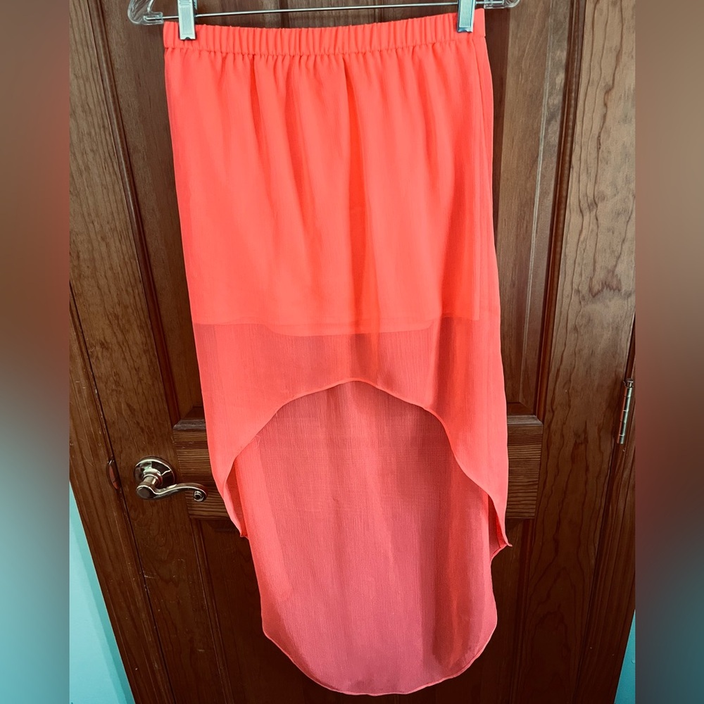 Express Bright Orange Hi-Low Skirt Or Coverup
